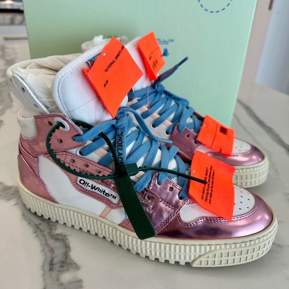 Off-White Shoes - Off-White 3.0 Off Court Mirror Pink High Top Sneakers